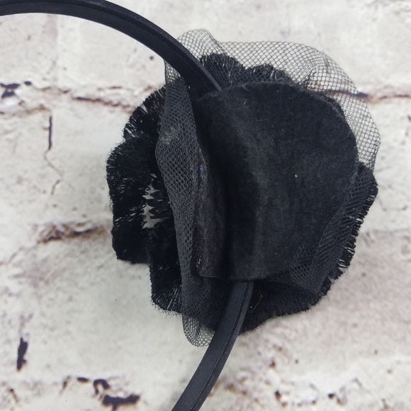 Black Headband Sequins Beaded Floral Head Band Preppy Party Glam Work Office - Picture 2 of 5